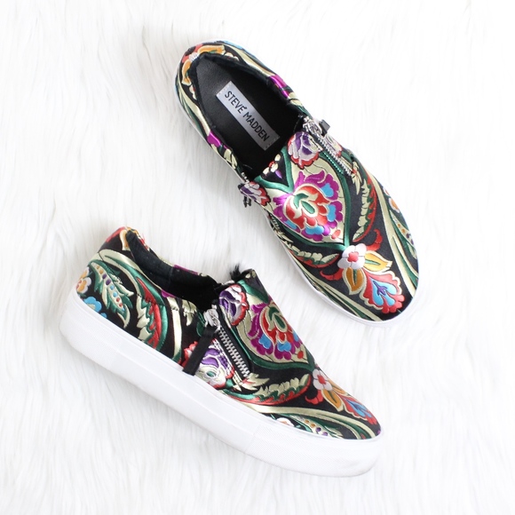 embroidered slip on sneakers